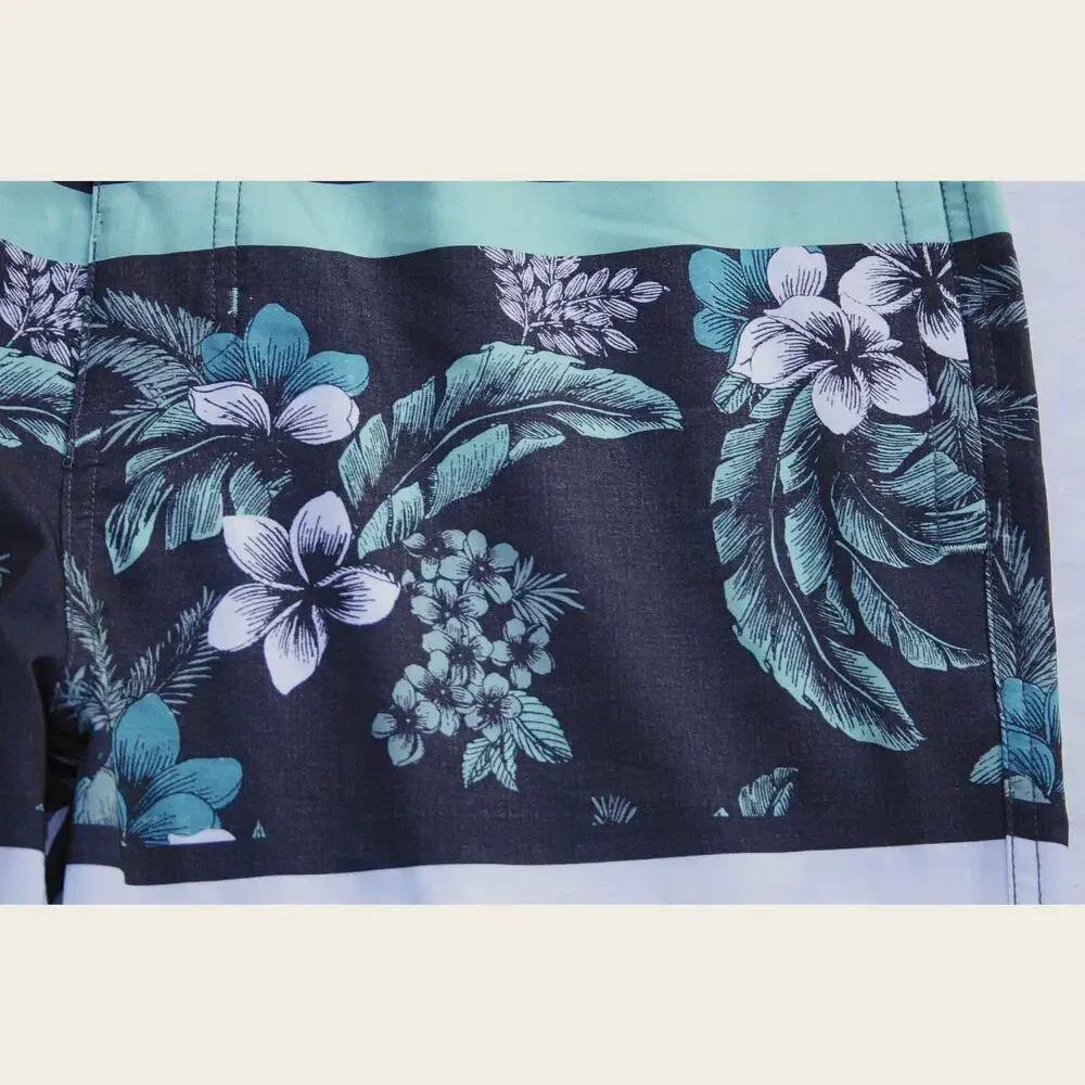 Goodfellow & Co Men's Blue & Gray Hawaiian Floral Board / Swim Shorts Size: 34